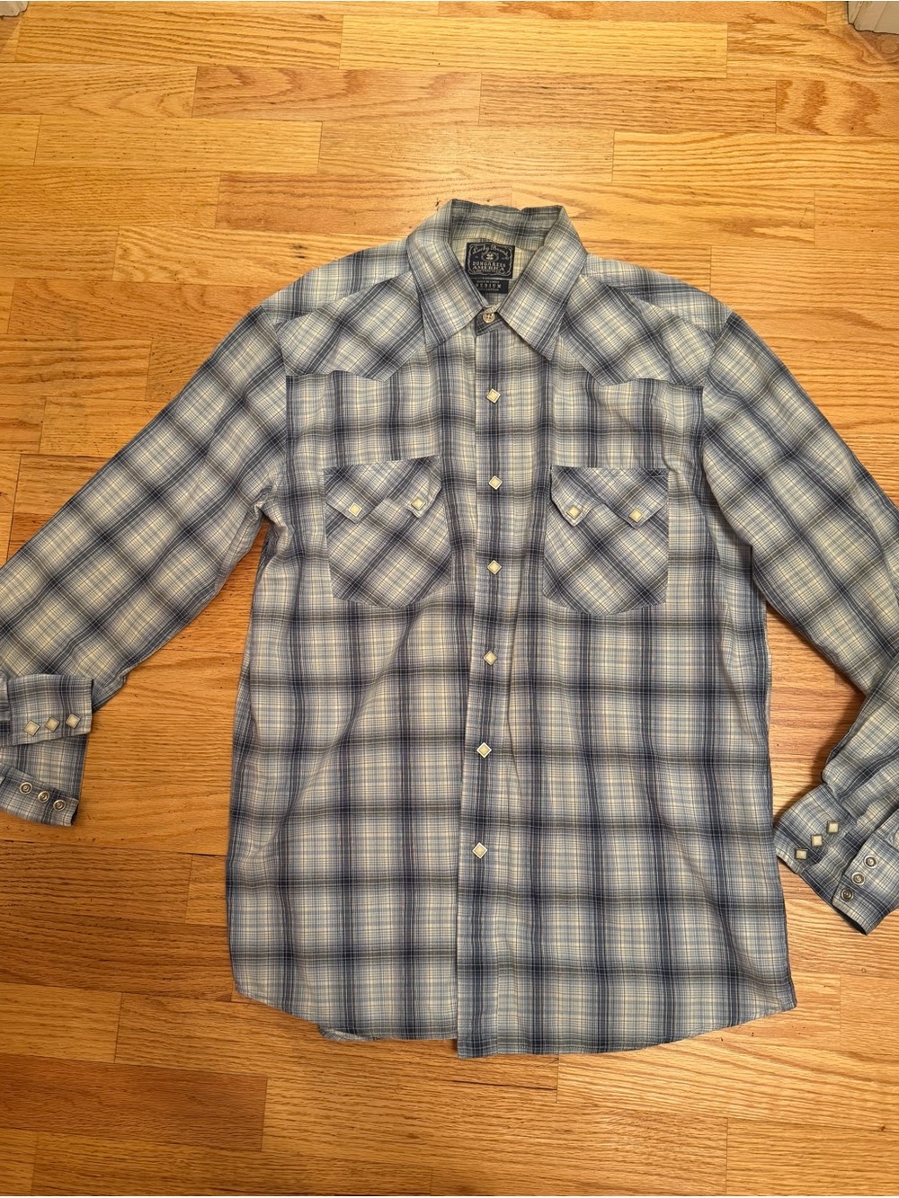 Lucky Brand Blue Plaid Button-Down Western Shirt